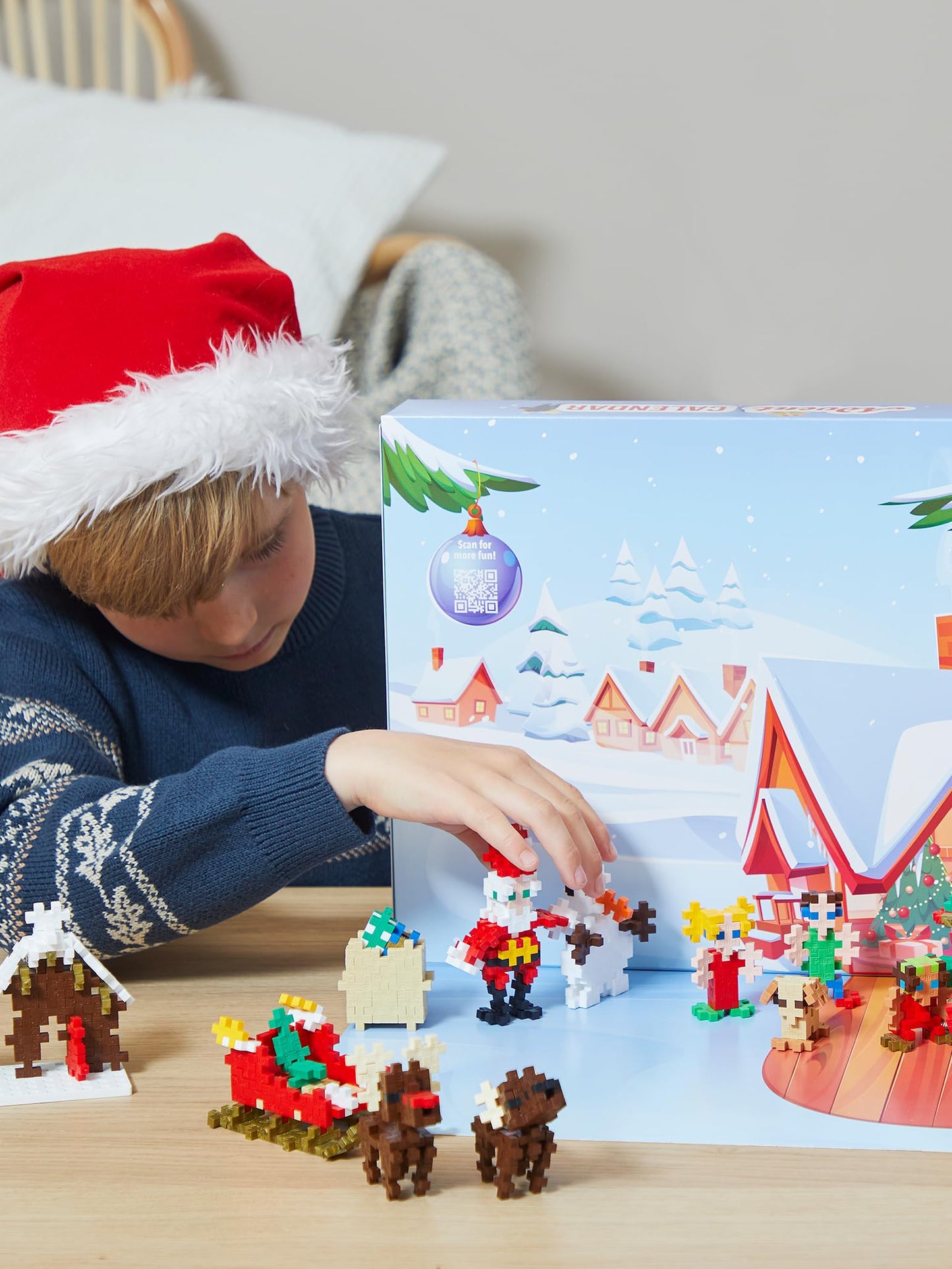PLUS PLUS Christmas Advent Calendar 2024 - 25 Kids Building Block Toys, 600 Pieces, Fun Holiday Countdown, Multicolored