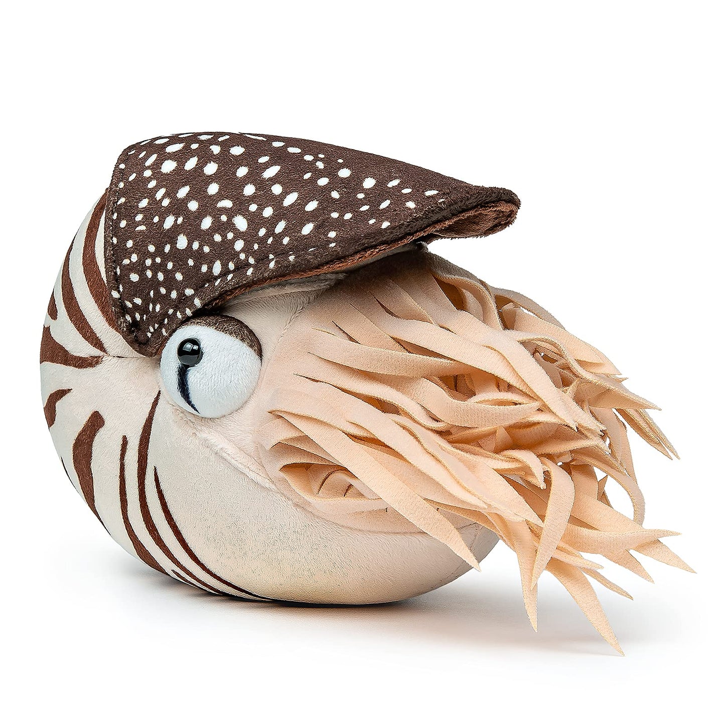 ZHONGXIN MADE Nautilus Plush Toy - 8 Inch Soft Sea Life Stuffed Animal, Brown, Lifelike Design, Perfect Gift for Kids