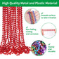 YAXINRUI 33 Inch 7 mm Metallic Red Bead Necklaces, 15pcs Mardi Gras Beads Bulk Round Beaded Necklaces Costume Necklace for Mardi