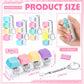 Halloscume 4 Pcs Keyboard mature-themed Fidget Toy Clicker Toy 4-in-1 Keyboard Fidget Keychain Cube Mechanical Key Button Clicker Stress Relief Gift for Office School Home to Pass The Time (Pastel Colors)