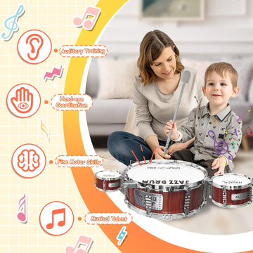 Oonewiser Kids Drum Set For Toddlers, Musical Instruments Drum Set Toy Learning Playing Drum Kit Christmas Birthday Gift For Boy