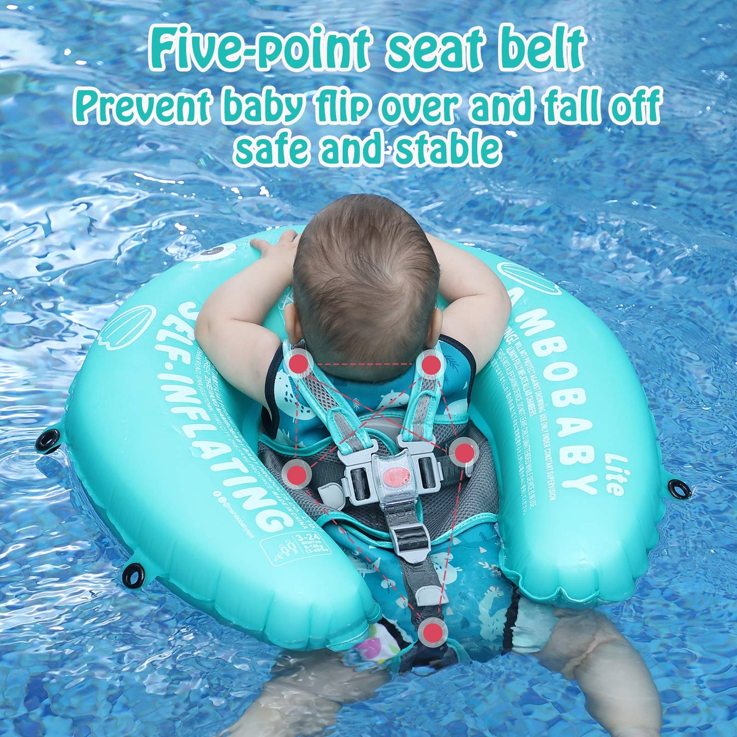 Mambobaby Newest Compressible Folding Baby Self-Inflating Float with Sun Canopy - Pink