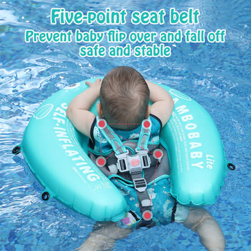 Mambobaby Newest Compressible Folding Baby Self-Inflating Float with Sun Canopy - Pink