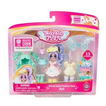 Royale High 3    School Spirit Fashion Pack: Art - Light Series 1-1 Figure With 15 Accessories - Wings Become Rings - Virtual It