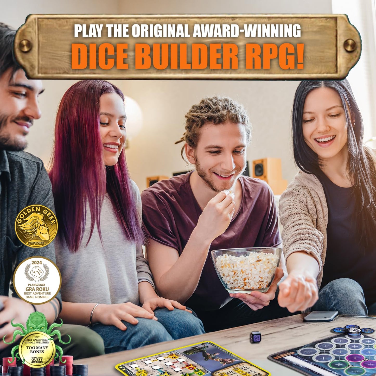 Chip Theory Games Too Many Bones Dice-Builder Roleplaying Game, Strategic Fantasy RPG Game for Adults, Teens Ages 14 and Up, 1-4