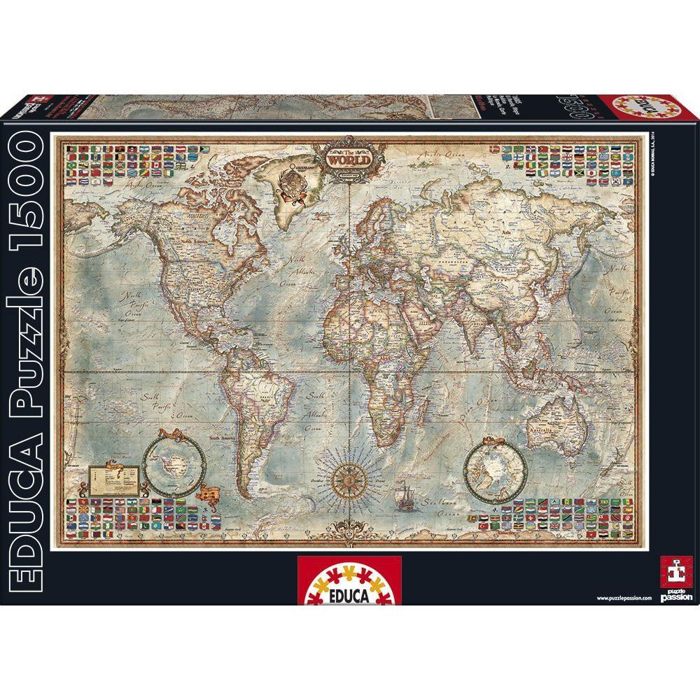 Educa Political Map of The World Puzzle  1500-Piece