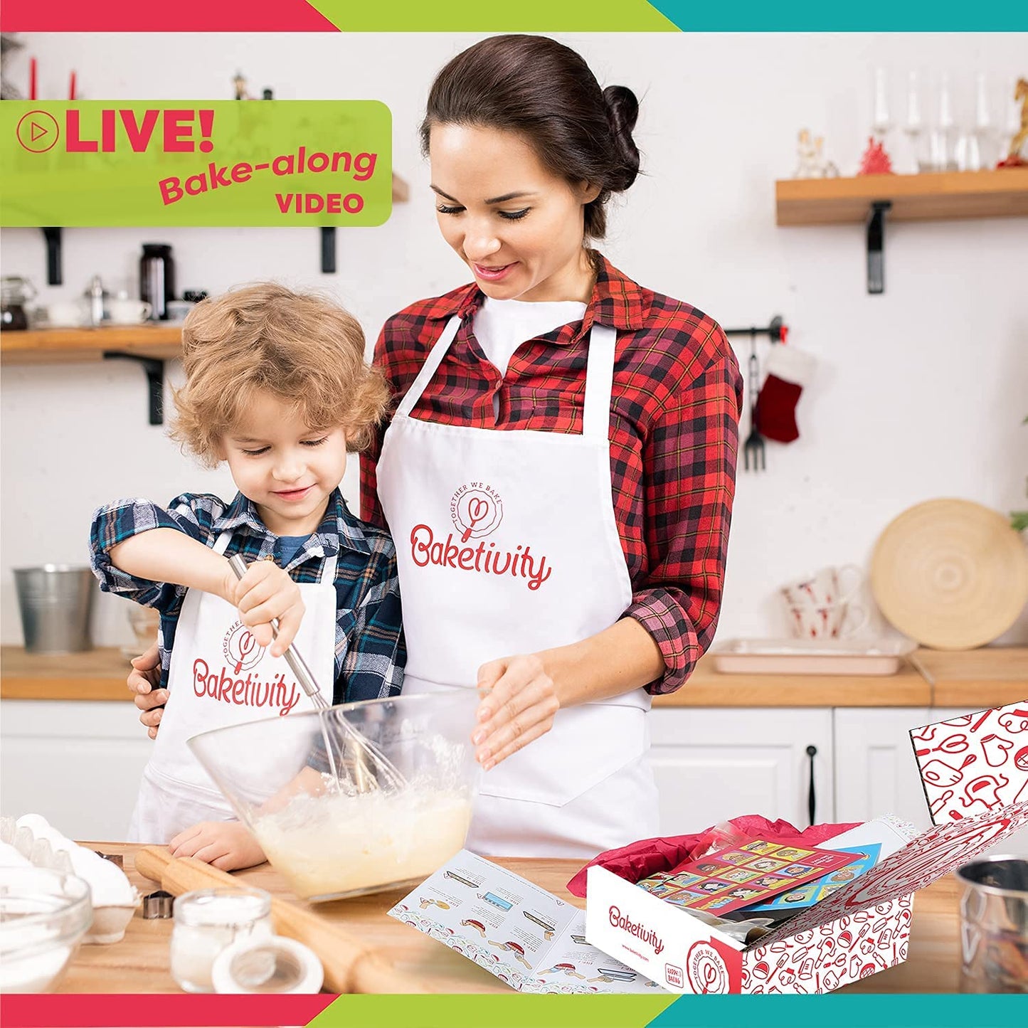 Baketivity Kids Baking Set, Meal Cooking Party Supply Kit for Teens, Real Fun Little Junior Chef Essential Kitchen Lessons, Incl