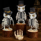 Dr.Dudu 3 Pack Halloween Skeleton Owl Decor, Life Size Animals Skeletons Plastic Skull Decorations Halloween Birds Figurines Dec