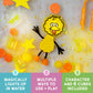 Glo Pals x Sesame Street Water-Activated Bath Toy with 6 Reusable Light-Up Cubes for Sensory Play (Big Bird, Cubes with Characte