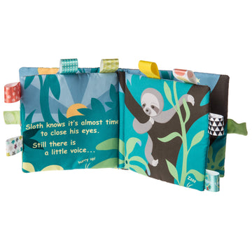 Mary Meyer Taggies Soft Cloth Book, Crinkle Paper & Squeaker, 6x6 Inch, White, Model 40244
