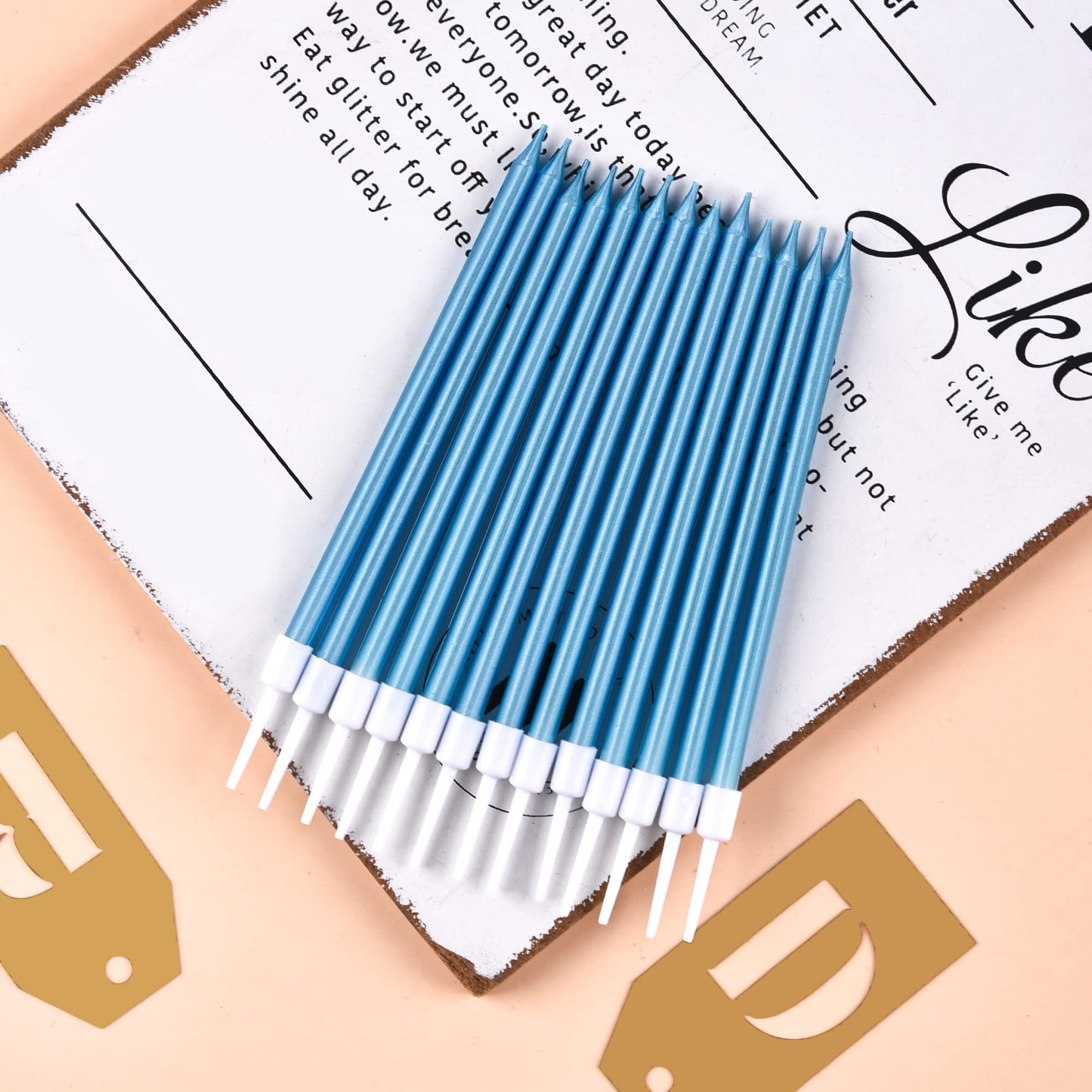 CAKE CODE 24-Count Blue Long Thin Birthday Candles, Cake Candles, Birthday Parties, Wedding Decorations, Party Candles