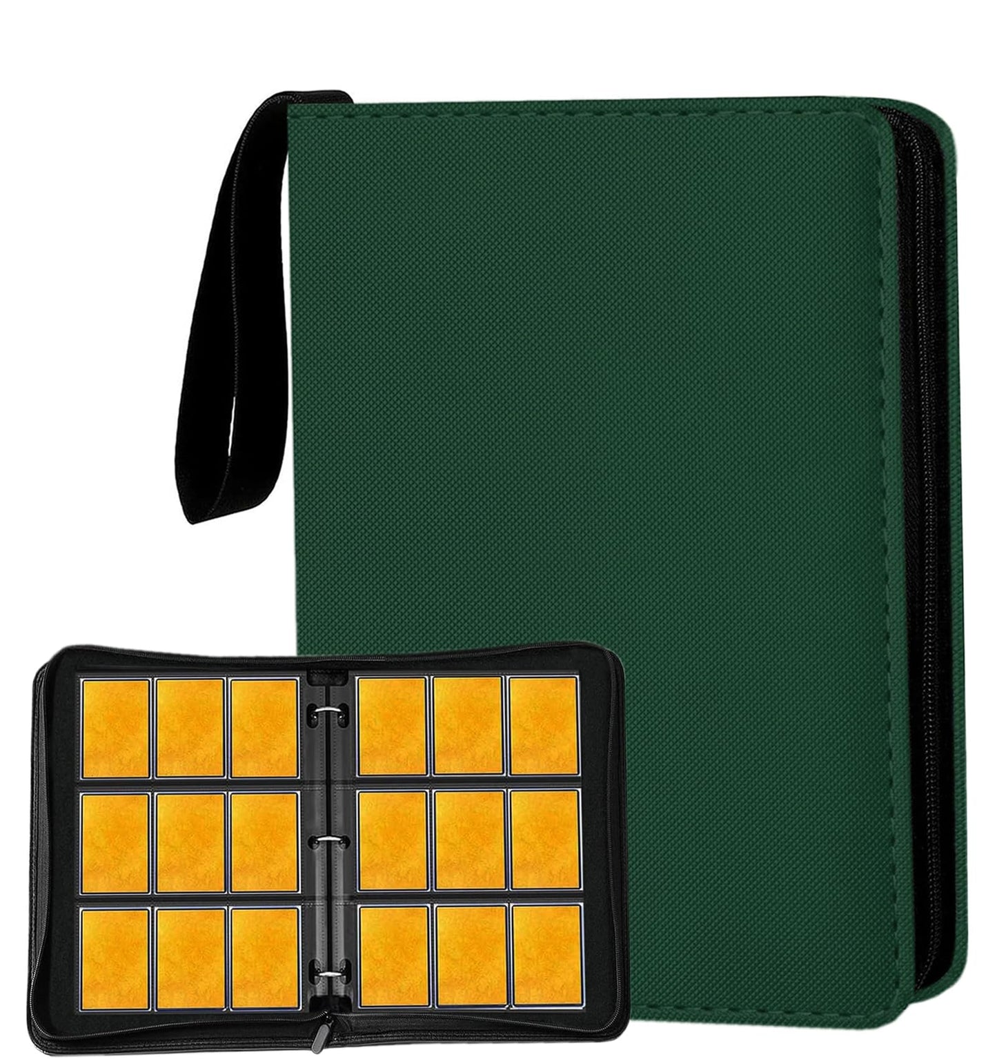 Card Binder 9 Pocket enhanced Zipper Trading Card Album 720 Cards Folders for Collectible MTG TCG Sports Cards Binder (Green)