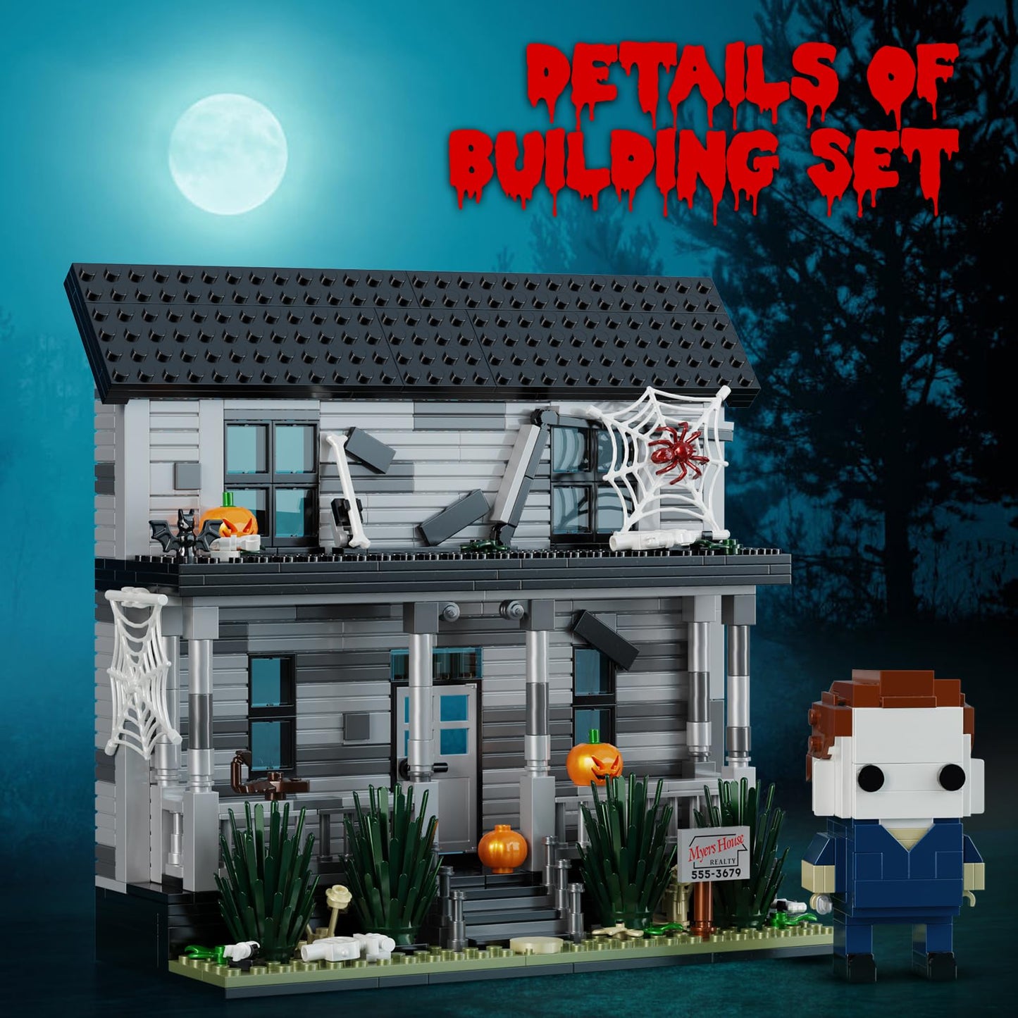 Horror Movie Halloween- Figure & House Building Blocks Kits, Collectible Decoration Building Toy, Present For Friends And Fans,