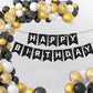 Hooqict Glitter Black Happy Birthday Banner Sign For Backdrop Black Birthday Decorations For Men Women Party Supplies Wall Door Banner Garland Bunting Flag