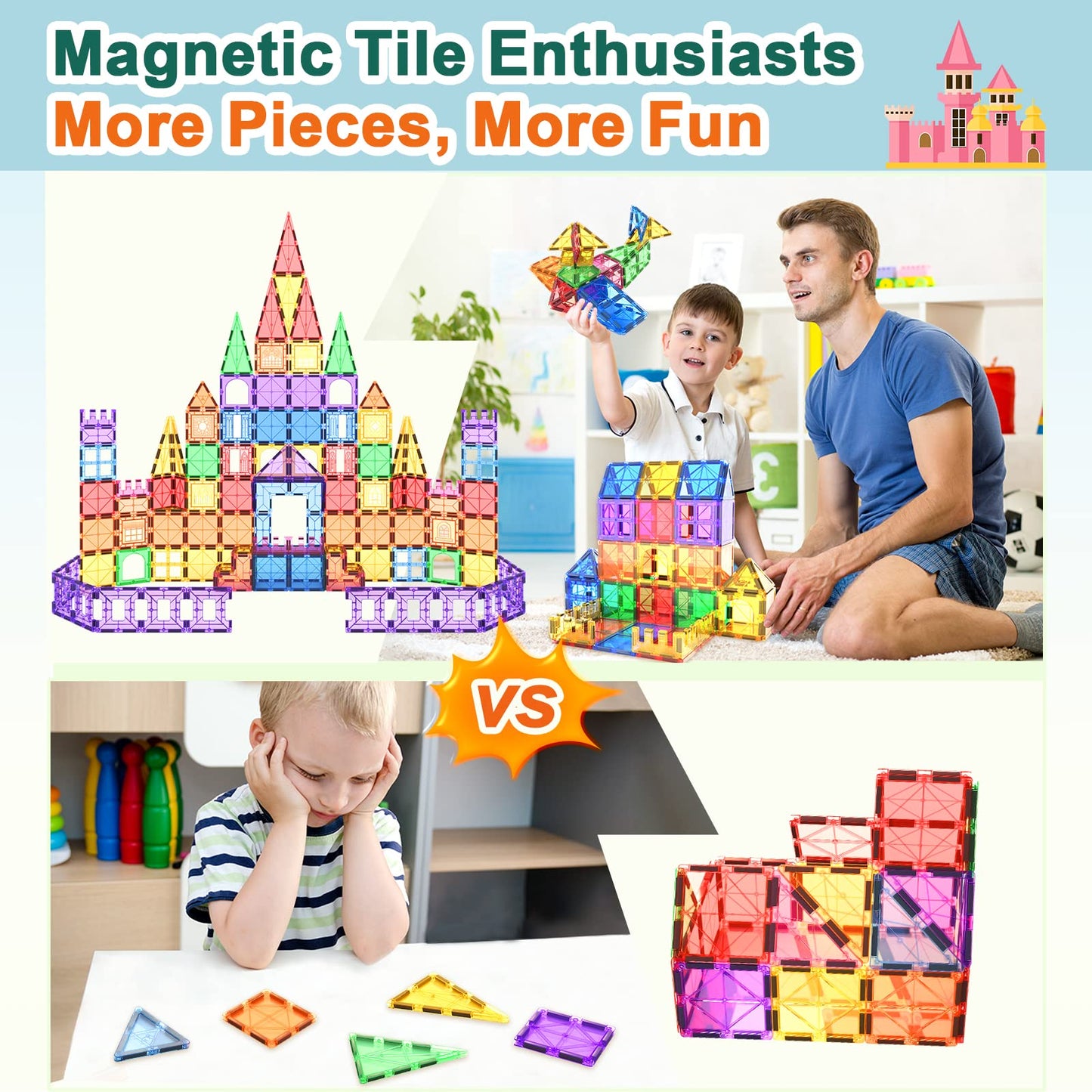Igivi 118Pcs Magnetic Tiles, Magnet Building Blocks, Kids Toys For Ages 4-8 5-7, Stem Educational Construction Toys For Toddlers, Birthday For 3 4 5 6 7 8 Year Old Boys And Girls