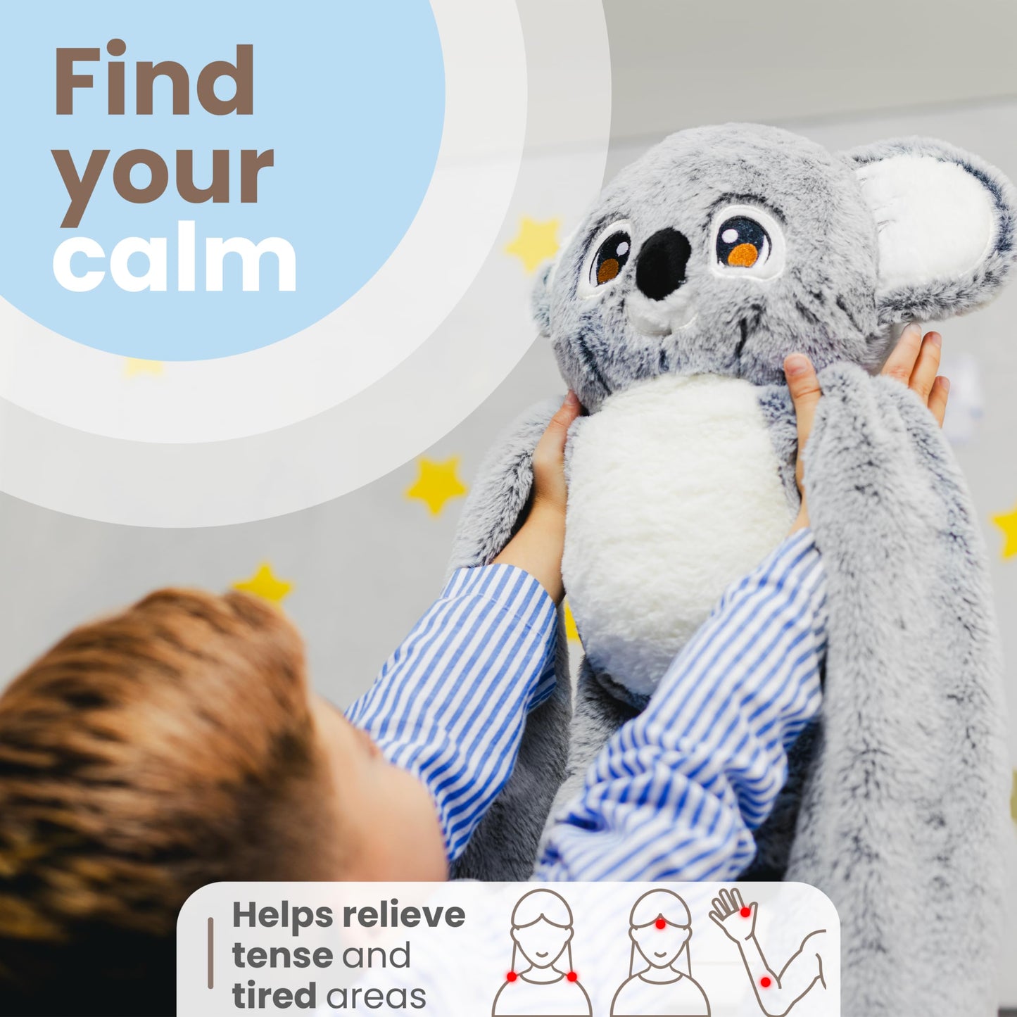 Huggle Healers Koala Weighted Stuffed Animal - 40" Plush, 4.5lb, Grey - Ideal for Adults, Teens & Kids
