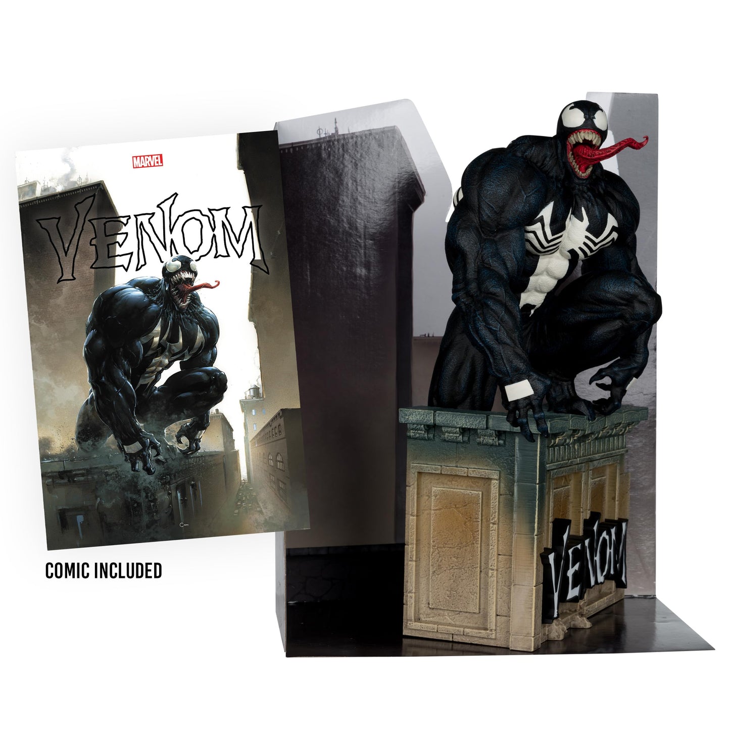 Mcfarlane Toys - Marvel Venom 1:6Th Scale Collectible With Scene & Comic (Venom #5)