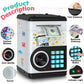 Gray Piggy Bank For Kids With Password Code Lock And Auto Grab Bill Slot, Philaeec Real Money Cash Coin Can Saving Box Electroni