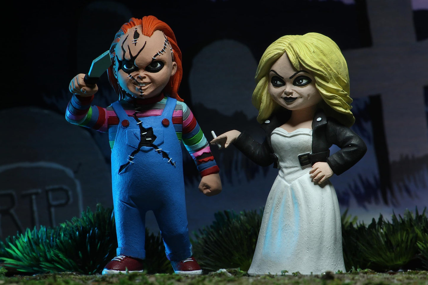 NECA Toony Terrors Action Figures 2-Pack - Chucky & Tiffany, Plastic, Model 39743