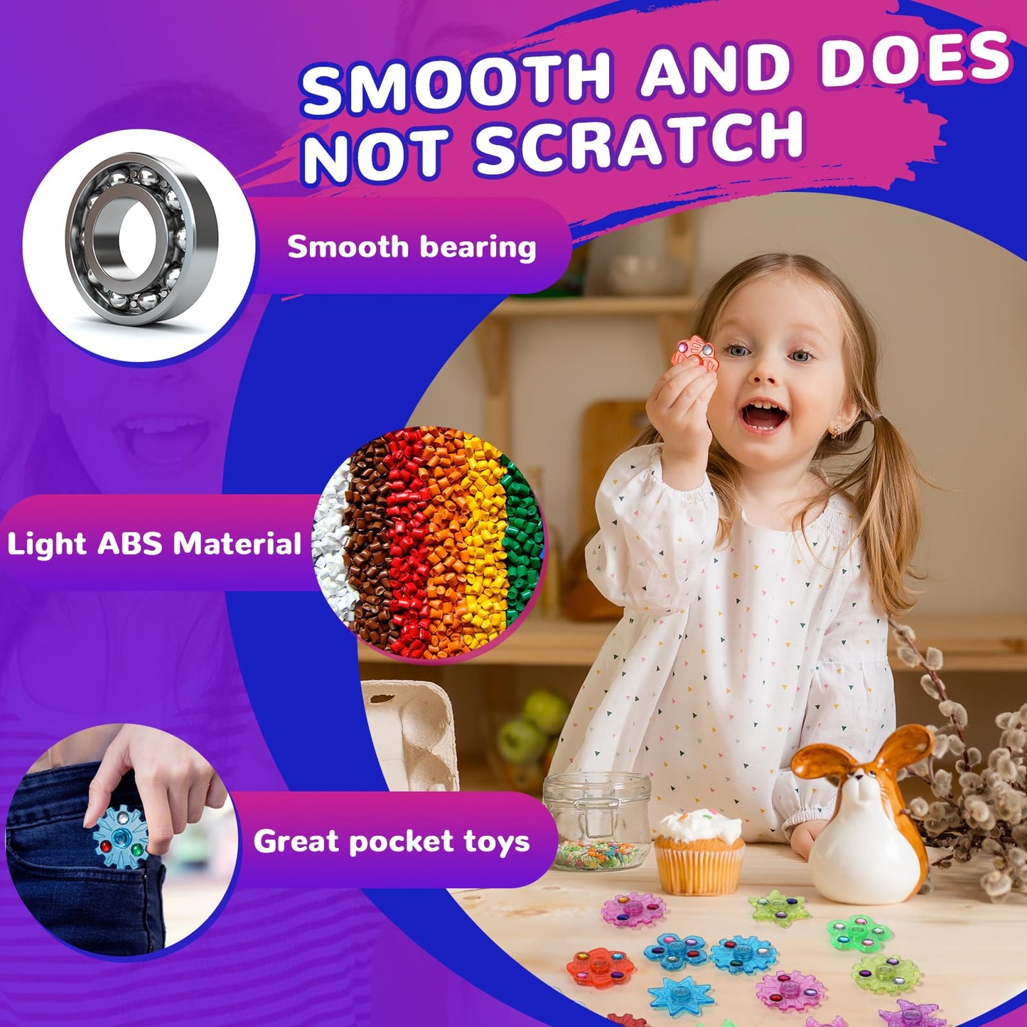 SCIONE 24 Pcs Mini Fidget Spinners Bulk Stress Reduction and Anxiety Relief Hand Spinner Fidget Sensory Toys for Kids  Birthday Party Favors Canival Treasure Box Toys for Classroom Prizes Supplies