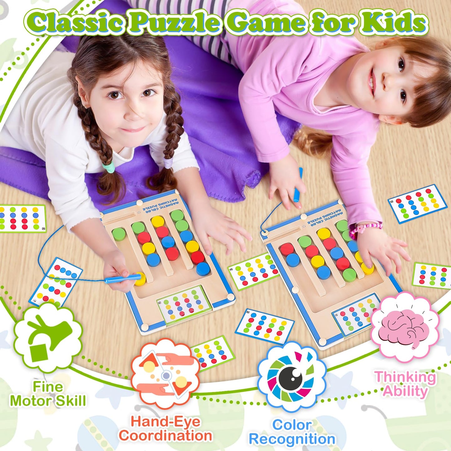 Kids Montessori Magnetic Wooden Toys: 3 4 5 6 7 Year Old Birthday Gift For Boys Girls Age 4-7 Preschool Educational Learning Act