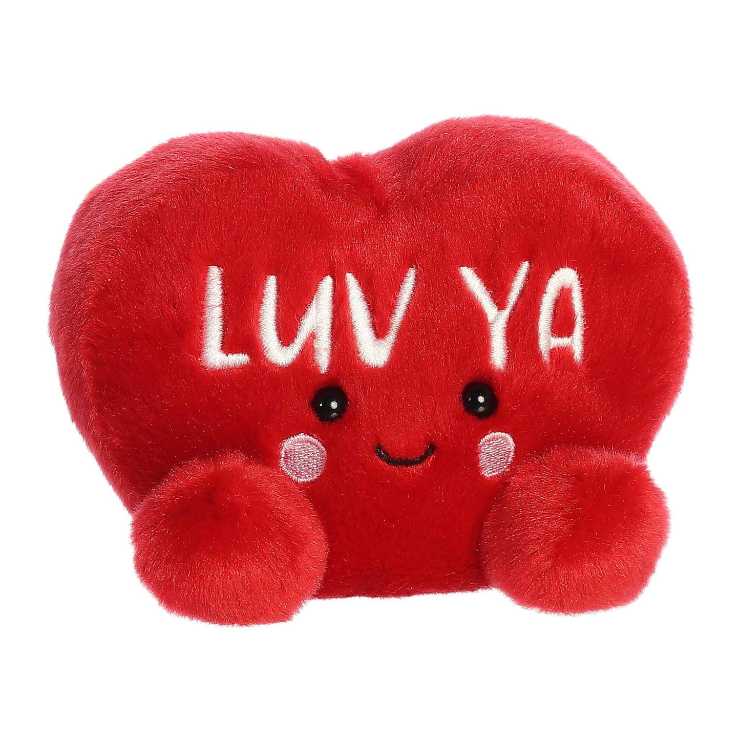 Aurora Adorable Palm Pals Luv Ya Candy Heart Stuffed Animal - Pocket-Sized Play - Collectable Fun - Red 5 Inches