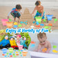 RACPNEL Collapsible Beach Buckets & Beach Toys for Kids, Foldable Sand Bucket and Shovels Set with Mesh Bag & Sand Molds, Silico