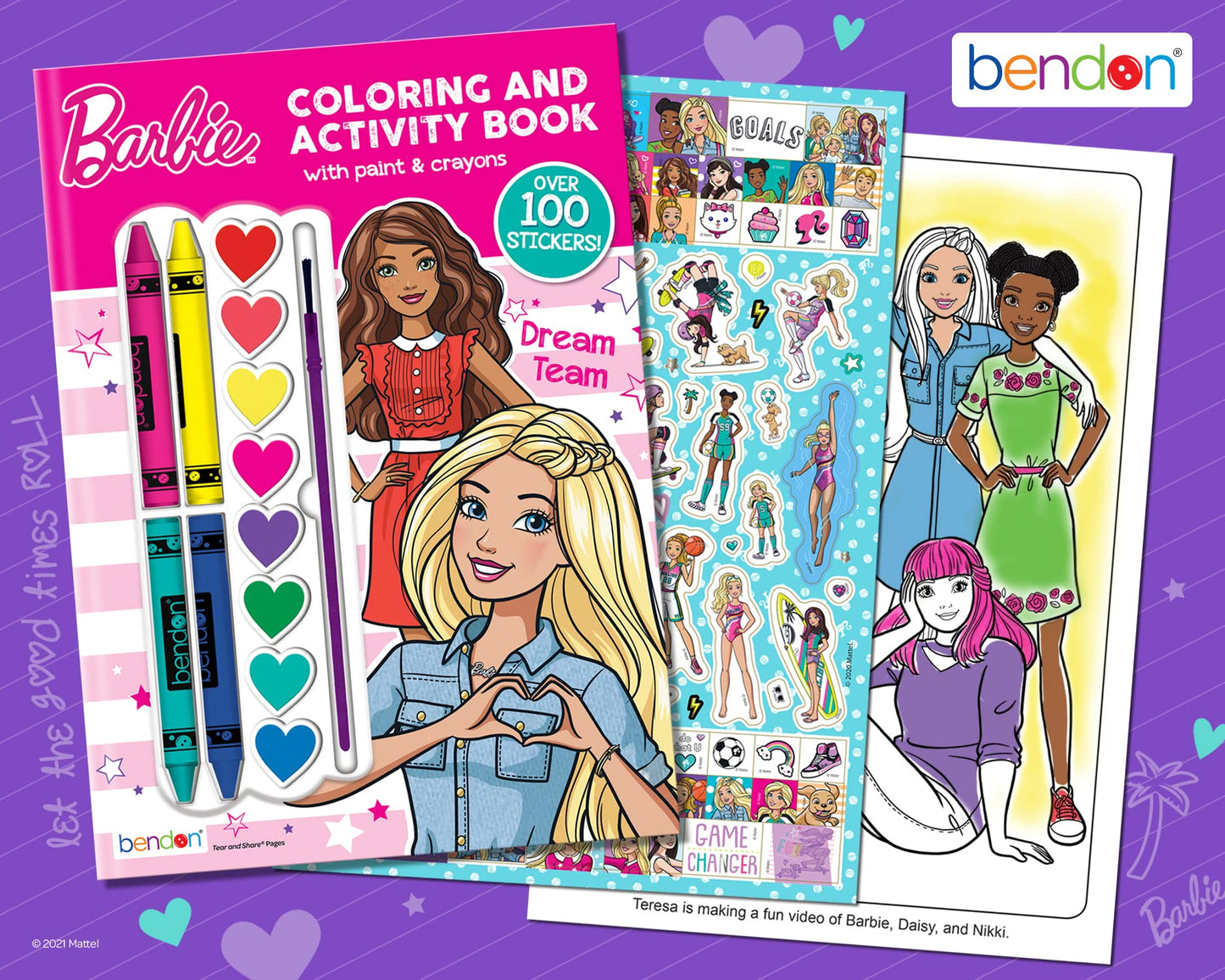 Bendon Barbie Coloring & Activity Book (Paint Pods & Crayons)
