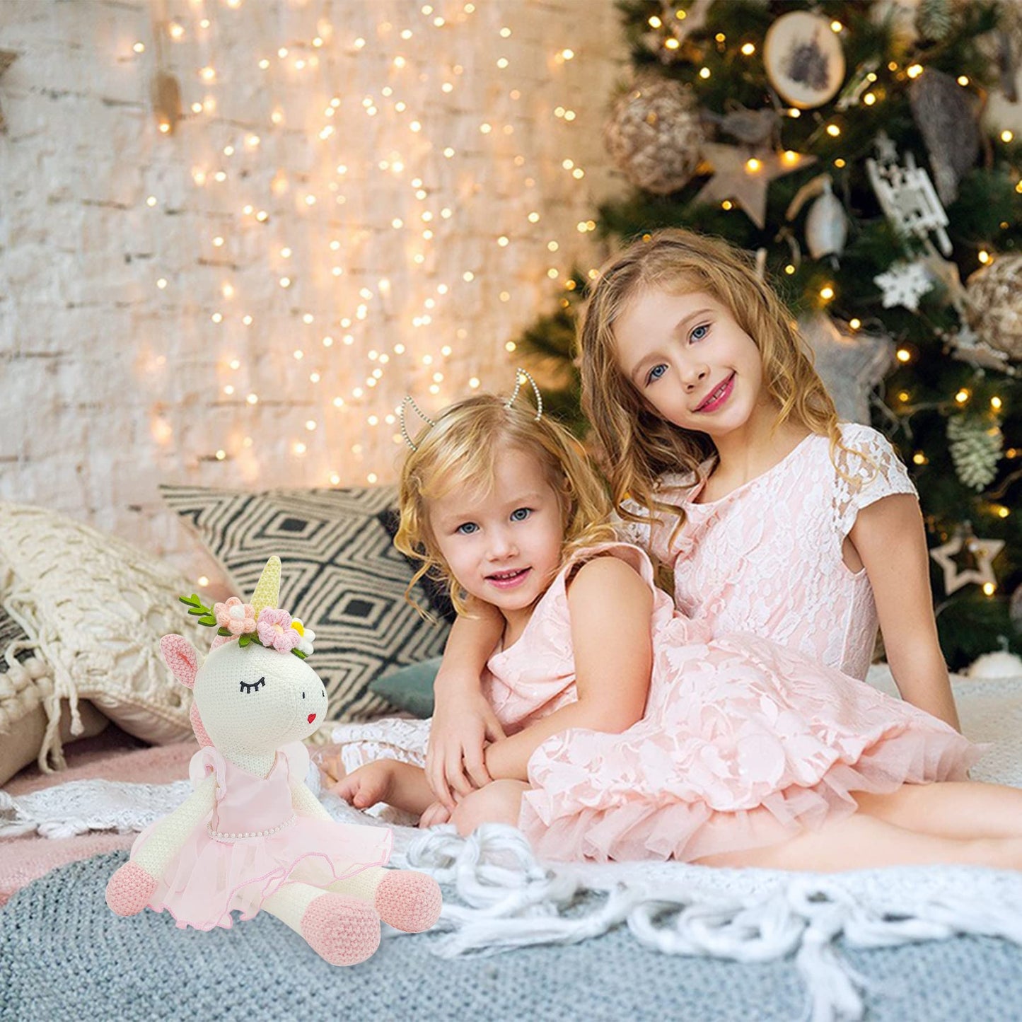 Justqunseen Unicorn Stuffed Animals Plush Ballerina Baby Doll, Unicorn Toys For Girls Age 4-6, Stuffed Animals For Girls 4 Year