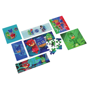 Pj Masks 5 Wood Puzzles In Wooden Storage Box (Styles Will Vary)