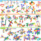 FUBAODA 96 Pcs STEM Learning Pipe Tube Toys - Multicolor Building Blocks Set with Wheels, Spouts & Joints for Kids Ages 3+