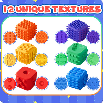 Fidget Cube Toys For Kids Adults Textured Silicone Sensory Cubes Quiet Fidgetstoys For Autism Adhd Teen Silent Office Stress Toy