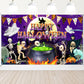 Avezano Happy Halloween Banner Spooky Happy Halloween Backdrop Purple Haunted Halloween Party Backdrop Scary Ghost Halloween Par