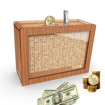 Piggy Bank For Adults Kids, Wooden Coin Bank For Boys And Girls, Adults Money Box With Counter For Savings Goal $10000 Best Gift