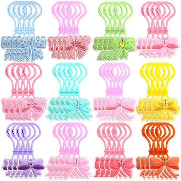 Jadive 48 Pack Pastel Bow Keychains Bulk Coquette Cheer Party Favors Pink Bow Theme Birthday Party Supplies Gifts for Kids Girls