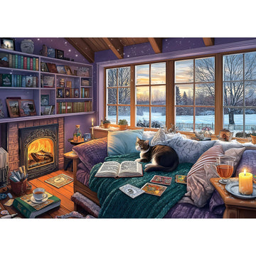 Read Room Puzzles For Adults 500 Pieces Book Jigsaw Puzzles For Adults Puzzles 500 Pieces Winter Reading Nook Scene Challenging