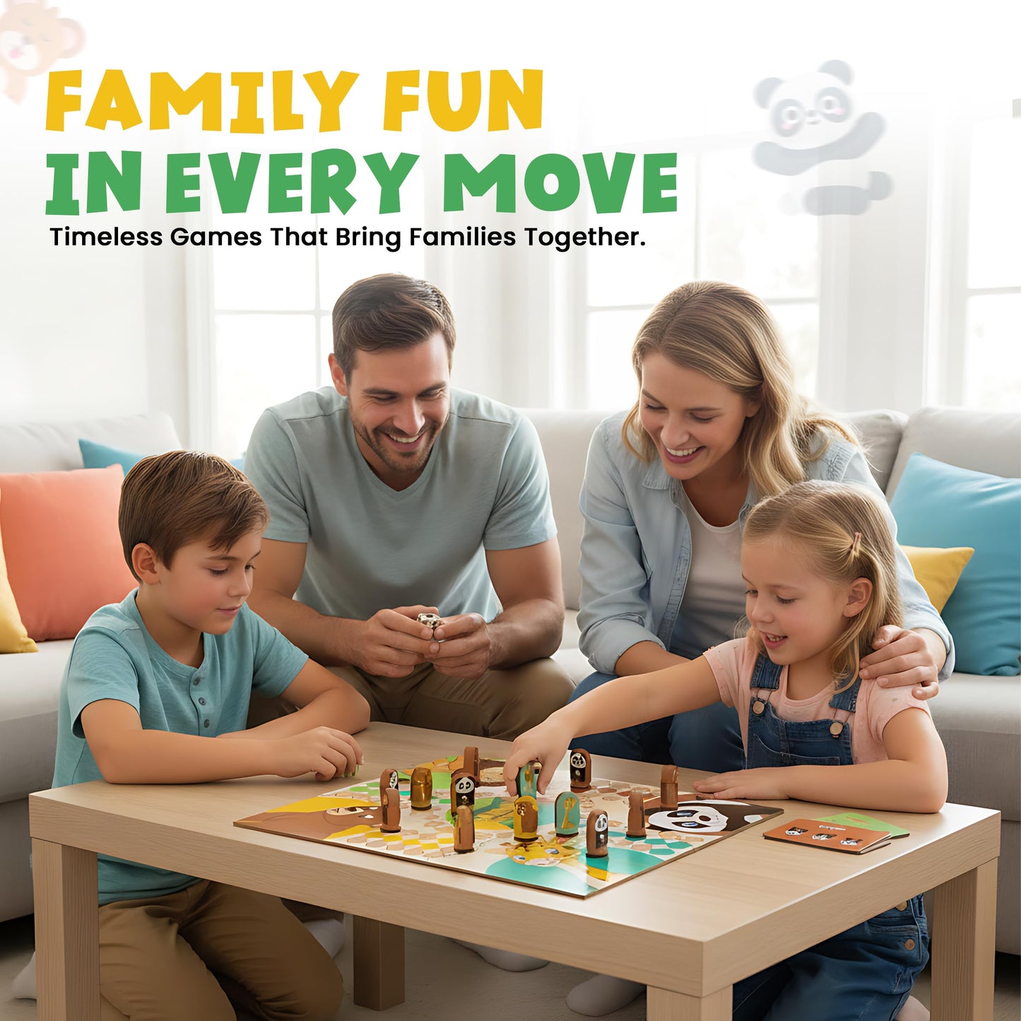 2-in-1 Wooden Board Games for Kids & Families - enhanced Wood Ludo Board Game & Snakes and Ladders Board Game | Classic Family Board Games Set with Dice & Pieces  Fun Educational Gift for Boys & Girls