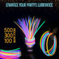 GemPrime 100 Pcs Glow Sticks Bulk Party Pack - 8    Glow in the Dark Party Supplies & Party Favors Pack for Glow Bracelets & Glo