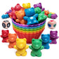 KIDS KORNER Jumbo Counting Bears Game - Montessori Learning Toy, 60 Bears, 6 Cups, 2 Dice, Red/Orange/Yellow/Green/Blue/Purple