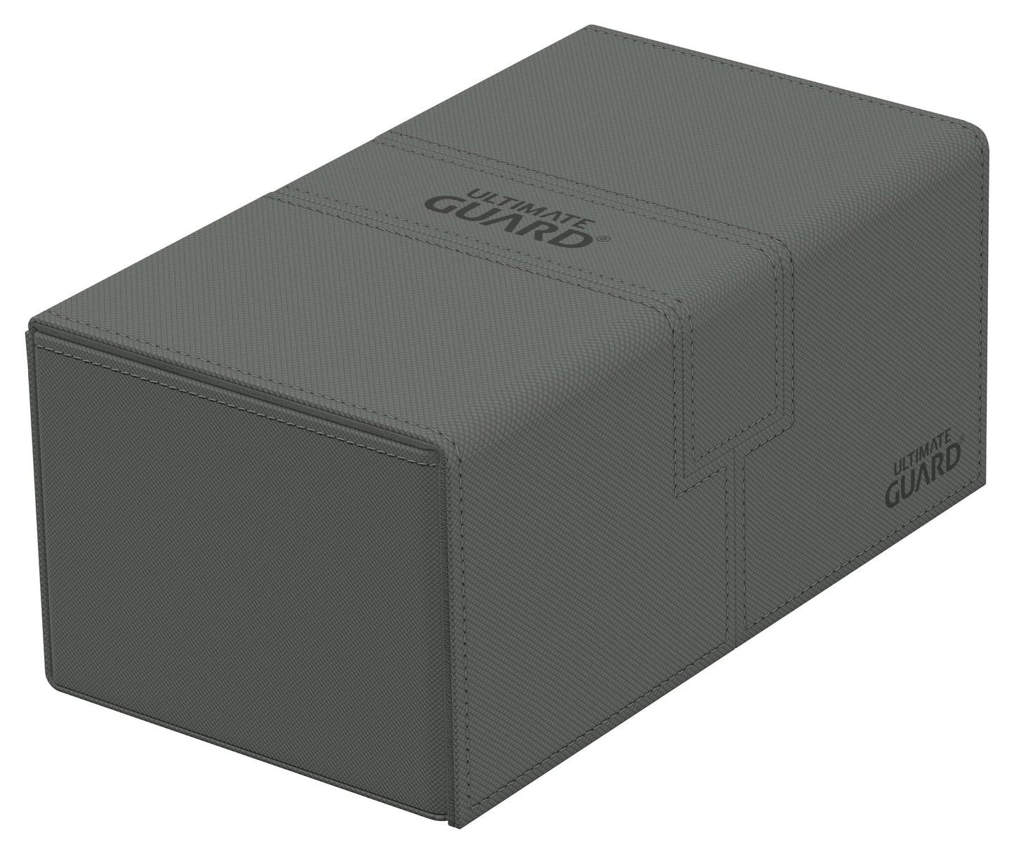 Ultimate Guard Twin Flip'N'Tray 200+, Deck Case For 200 Double-Sleeved Tcg Cards + Dice Tray, Grey, Independent Magnetic Closure & Microfiber Inner Lining