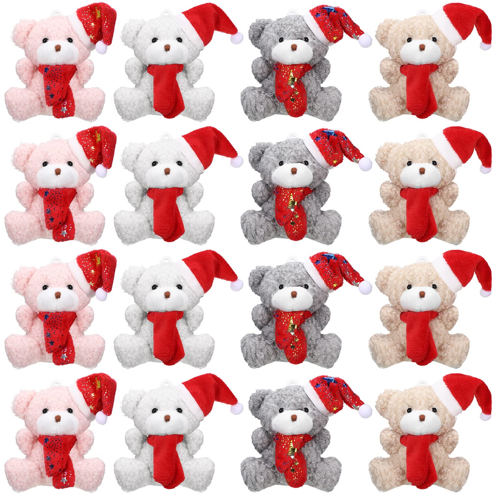 Zomiboo 12 Pcs Christmas Small Bear Koala 4 Inch Mini Animal Plush Toys Soft Cute Dolls Sleeping and Playing Stuffed Toys Gifts 