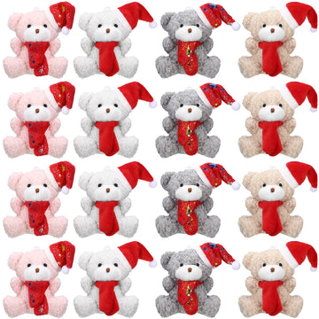 Zomiboo 12 Pcs Christmas Small Bear Koala 4 Inch Mini Animal Plush Toys Soft Cute Dolls Sleeping and Playing Stuffed Toys Gifts 