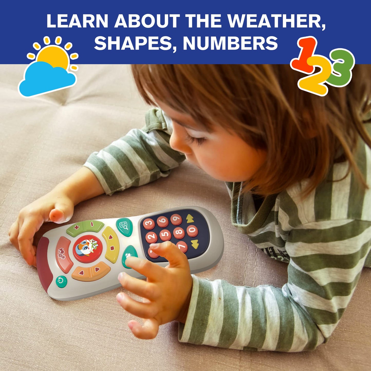 My Remote, My Program – Baby Remote Control Toy For 6 Months Old And Up – 20 Unique Learning Remote Buttons, Plays Baby Music Tunes, Flashing Lights, Bpa Free And More
