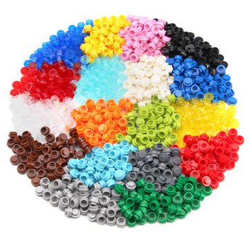 Feleph Custom 1000Pcs Multicolored Round Plates 1X1 Building Blocks Moc Colors Transparent Pieces Bricks Dots Bulk Studs Accesso
