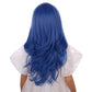 DUDUWIG Kids Dark Blue Wig Girls Long Blue Middle Part Wig Child Dark Blue Wavy Curly Wig Heat Resistant Synthetic Wig with Wig