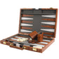 Vovotuzzi 15'' Backgammon Game Brown Backgammon Sets For Adults Leather Travel Backgammon Sets 2 Player Backgammon Board Game Fo