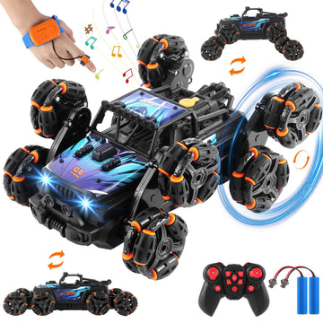Urzoo 8 Wheels Hand Controlled Rc Stunt Car Toys, Gesture Sensing Remote Control Cars For Boys Age 6 7 8-12 13 14 Year Old, Birt