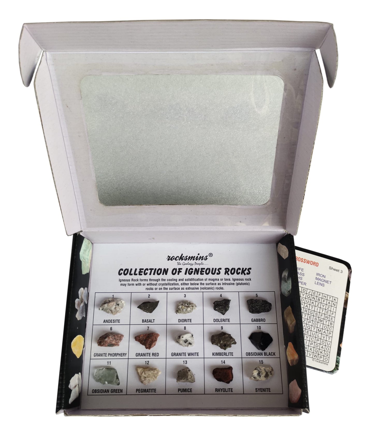 Rocksmins Ir15Wm Collection Set Of 15 Igneous Rocks For School Education Rocks Samples Activity Geology Volcanic Rock Memory Gre