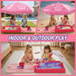 Wee Wonders Sandbox With Lid & Adjustable Umbrella, Dirt Digger Excavator Sand Box With Cover Incl Construction Toys & Play Sand