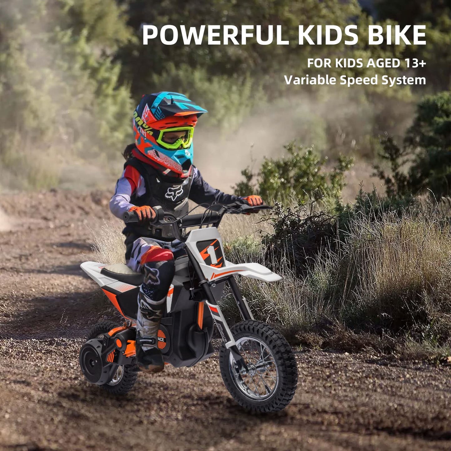Kids Ride On Motorcycle,24V Electric Car For Kids,13.6Mph Max Electric Dirt Bike With Variable Speed,Mini Bike With Rear Wheel S